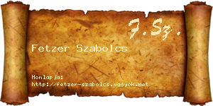 Fetzer Szabolcs névjegykártya